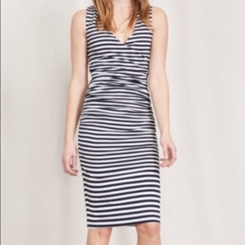 Boden | Nautical Striped Side Ruched Dress